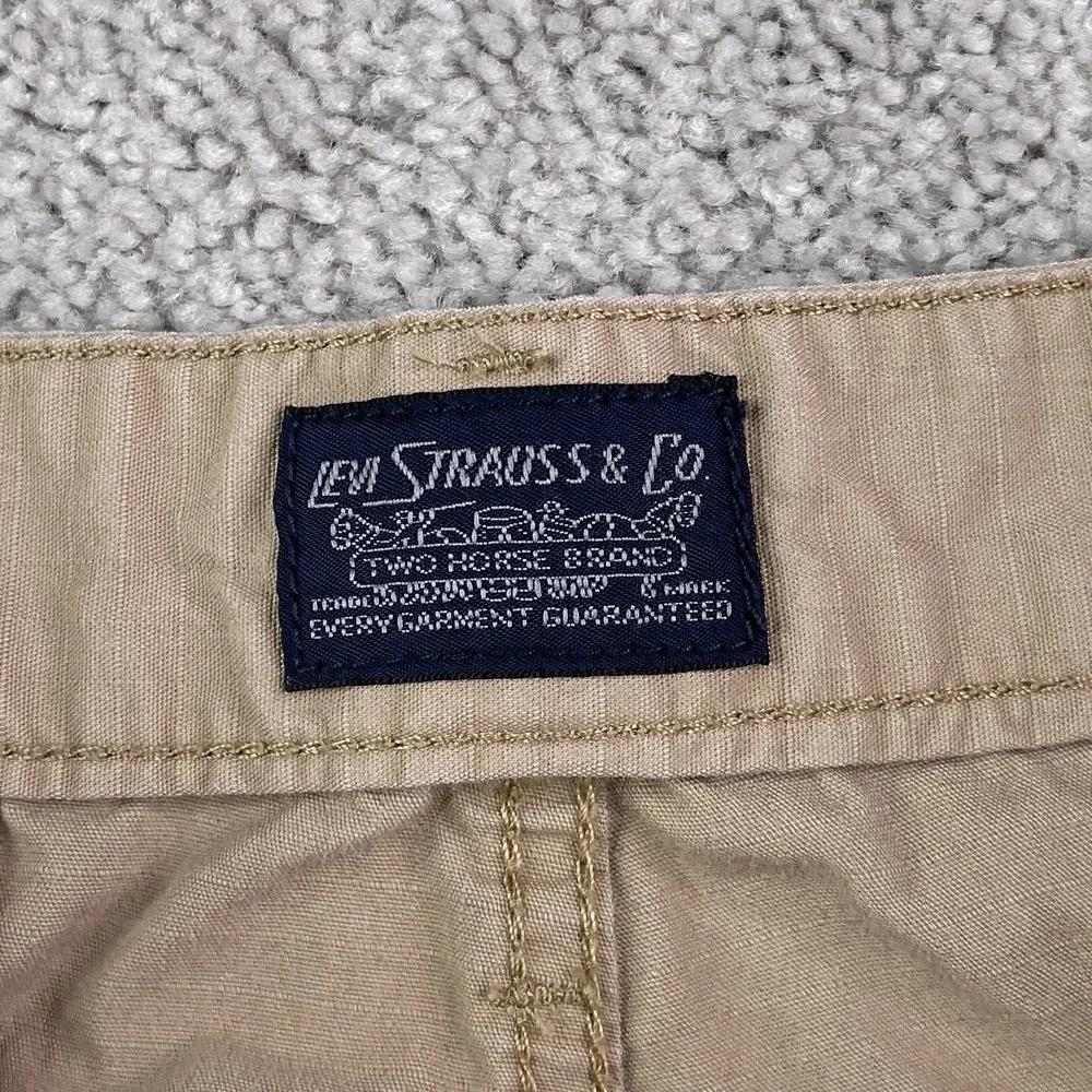 Levis Shorts‎ Mens 36 Tan Khaki Cargo Utility Tactical Ripstop Flap Pockets